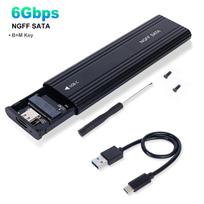 NVME M.2 kietojo kūno disko išorinis korpusas 2230/2242/2260/2280 M.2 į USB C 10Gbps SSD aliuminio dėklas A+C tipas, skirtas M/M+B raktui Only SATA 6Gbps