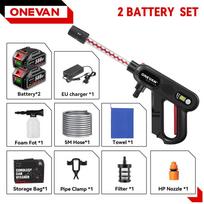 ONEVAN 220Bar bešepetėlis aukšto slėgio automobilių plovimo pistoletas 3 pavarų elektrinis purškimo pistoletas sodo plovimo vandens ploviklis Makita 18V akumuliatoriui 2 Battery Set