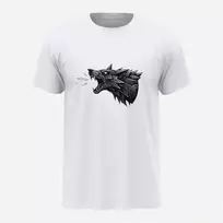 Marškinėliai Geležinis vilkas, unisex, balti