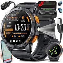 Išmanusis laikrodis SMARTWATCH Vyriškas išmanusis laikrodis EFSmart GPS, atsparus vandeniui, pokalbiams + ausinės + nemokamas stiklas
