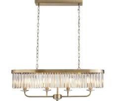 Endon 110539 - Pakabinamas šviestuvas CHESTERFIELD ant grandinės 4xE14/6W/230V, žalvarinis