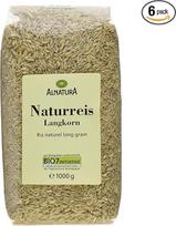 "Alnatura" ekologiški ilgagrūdžiai natūralūs ryžiai, 6 vnt. (6 x 1 kg)