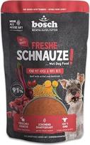"Bosch Freshe Schnout", jautiena su soromis ir burokėliais 1 x 250 g, švelnus garuose virtas drėgnas ėdalas šunims, visavertis ėdalas su dideliu mėsos kiekiu, 250 g drėgno ėdalo šunims