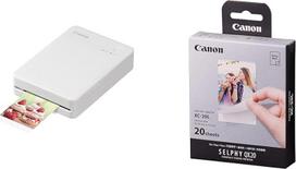 "Canon Selphy QX20 White + XC-20L Vol. 20 spalvotų rašalo / etikečių rinkinys