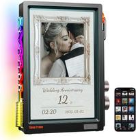 "Divoom Times Frame" - 10,1 colio "Wi-Fi" 64GB skaidrus skaitmeninis nuotraukų rėmelis su IPS ekranu su plaukiojančiu efektu ir RGB sukamąja rankenėle, daugiau nei 400 ciferblatų, valdiklių ir pikselių meno bendruomene (juodas)