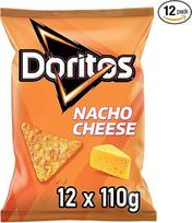 "Doritos Nacho Cheese Tortilla Nachos" su sūrio skoniu - sotus užkandis iš kukurūzų (12 x 110 g) (pakuotės dizainas gali skirtis)