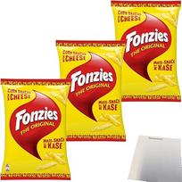 "Fonzies" originalūs traškūs kukurūzų užkandžiai su sūrio skoniu, 3 vnt. (3 x 100 g pakuotė) + usy Block