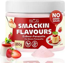 "He-Ju" skonio milteliai "Strawberry Panna Cotta" 250 g Vegan, braškių panakotos skonio milteliai, skirti saldinti Beveik be kalorijų