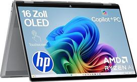 "HP OmniBook X Flip 2-in-1" naujos kartos nešiojamasis kompiuteris su dirbtiniu intelektu, "AMD Ryzen AI 7 350" (8C), dedikuotas NPU dirbtiniam intelektui, 50NPU viršūnės, "Copilot+" kompiuteris, 16 colių 3K 2880 x 1800 OLED jutiklinis ekranas, 16GB, 1 T