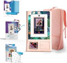 "HP Sprocket Photo Box Machine Instant Colour Photo Printer" (rožinis) Dovanų pakuotė + cinko popierius (100 lapų) + paminkštintas dėklas + aukščiausios kokybės ekrano apsauga (x2) + dekoratyviniai lipdukų rėmeliai (x15)