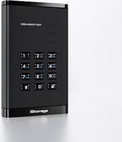"iStorage" diskAshur PRO3 SSD 512GB - saugus nešiojamasis kietosios būsenos diskas - sertifikuotas pagal FIPS 3 lygį - apsaugotas slaptažodžiu - atsparus dulkėms ir vandeniui - aparatinis šifravimas