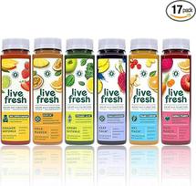 "LiveFresh" sulčių degustavimo pakuotė | 6 sveikatingumo sultys (250 ml) | Šalto spaudimo iš šviežių vaisių ir daržovių | Be cukraus ir priedų | Įskaičiuotas 1,50 € vienkartinis užstatas