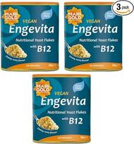 "Marigold Health Foods" Engevita mielių dribsniai su vitaminu B12 - veganiški ir be glitimo - gausus B grupės vitaminų ir mineralų šaltinis - 100 g (3 pakuotės)