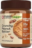 "MaxiNutrition" traškus žemės riešutų sviestas, 350 g, 100 % žemės riešutų, be cukraus, su 28 g baltymų, be palmių aliejaus