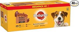 "Pedigree Mixed Selection in Sauce" - drėgnas maistas šunims porcijiniame maišelyje - maistas šunims padaže su ėriena, jautiena ir antiena - didmeninė pakuotė (40 x 100 g)