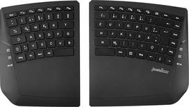 "Perixx PERIBOARD-624B" belaidė ergonominė klaviatūra, padalintas dizainas, TKL, reguliuojamas pasvirimas, QWERTZ išdėstymas, juoda