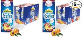 "Pfanner Iced Tea Peach in Storage Pack" - tiesiogiai paruošta juodoji arbata su persikų sultimis (8 x 750 ml) (2 pakuotės)