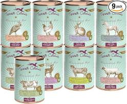 "Terra Canis" Susipažinkite su pakuote L, drėgnas ėdalas šunims be grūdų, 9 x 400 g, aukščiausios kokybės drėgnas ėdalas suaugusiems visų veislių šunims, su žaliavomis, 100 % maistinės kokybės