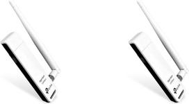 "TP-Link TL-WN722N" didelio stiprumo WLAN USB adapteris (WPS, suderinamas su "Raspberry Pi", "Windows 10/8.x/7/XP", "Mac OS 10.9~10.13"), baltas/juodas (2 vnt.)