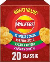 "Walkers Classic Variety Multipack" traškučių dėžutė 20 x 25 g