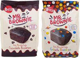 2 x "Mr. Brownie" 200 g šokoladiniai pyragėliai ir 200 g "Galactic Brownies", po 8 pyragėlius kiekvienoje pakuotėje Vertės paketo rinkinys