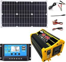 4000-W-Off-Grid-Solarwechselrichter-Kit mit wasserdichtem 18-W-Panel und 30-A-Controller for Laden von Wohnmobilen/Booten/zu Hause(Black)