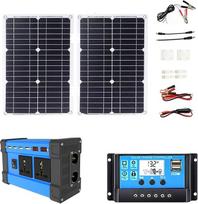 4000-W-Solarwechselrichter-Kit, 36-W-wasserdichtes Panel, 30-A-Controller, 4 USB-Anschlüsse und Smart Display for den Heim- und Außenbereich(110V)