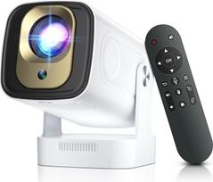 4K HY260pro mini projektorius namų kinui su "WiFi 6 Bluetooth 5.4", 1080P Full HD nešiojamasis projektorius su "Android TV", 180° pasukimo kampu, mažas namų kino teatras miegamajam lauke
