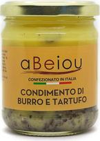 aBeiou, triufelių sviestas su baltaisiais triufeliais "Bianchetto" 160g Ypatingai gurmaniškas produktas 100 % itališkas aukščiausios kokybės itališkas triufelių sviestas "Bianchetto", skirtas dovanoms