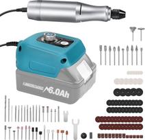 Akumuliatorinė rotacinė įrankių stotis, suderinama su "Makita" 18 V akumuliatoriumi, 0-18000 aps/min kintamo greičio šlifavimo ir graviravimo įrankis su 124 šlifavimo, graviravimo, poliravimo priedais (be akumuliatoriaus)
