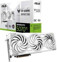 ASUS TUF Gaming "GeForce RTX 5070 Ti" 16GB GDDR7 White OC Edition vaizdo plokštė (NVIDIA DLSS 4, 2,5 lizdo konstrukcija, SSF, PCIe 5.0, 3x DisplayPort 2.1b, 2x HDMI 2.1b, balta, TUF-RTX5070TI-O16G-WHITE-GAMING)
