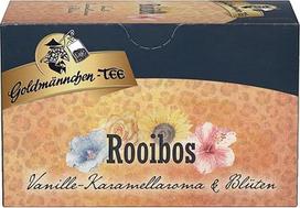 Goldmännchen Tee Rooibos Vanilla - Caramel with Flowers, Rooibo arbata, vaistažolių arbata maišeliuose, 20 atskirai užspaudžiamų arbatos maišelių