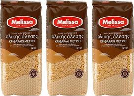 Kritharakis makaronai viso grūdo 3 x 500 g pakuotė Graikiški ryžių makaronai Kikizas Melissa + 20 ml Jassas alyvuogių aliejaus