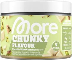 MORE Chunky Flavour, Pistacijų baltasis šokoladas, 150 g, veganiškas, saldiklis, be cukraus ir kalorijų, su inulinu ir laktazėmis - Pagaminta Vokietijoje