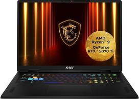 MSI Vector A18 HX žaidimų nešiojamasis kompiuteris, 18" QHD+ 240 Hz ekranas, "AMD Ryzen 9 9955HX", "NVIDIA GeForce RTX 5070 Ti", 32GB DDR5, 1 TB SSD, "Windows 11 Home", QWERTZ klaviatūra, A9WHG-081