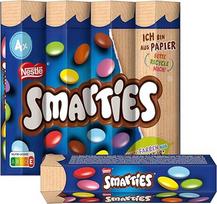 Nestlé Smarties Multipack, mažas ritinėlis, spalvingi šokoladiniai saldainiai, idealiai tinka vaikų gimtadieniams, natūralių spalvų, šešiakampis ritinėlis, pakuotė po 1 (4 x 34 g))