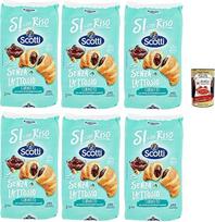 Riso Scotti, Si con Riso - Cornetti Senza Lattosio Nocciola, kruasanai be laktozės su lazdyno riešutų kremu - tortas be laktozės, saldūs užkandžiai, palmių aliejus, 6 x 240 g + Italian Gourmet Polpa 400 g