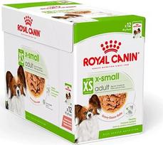 ROYAL CANIN X-Small Adult | 12 x 85 g | Šlapias maistas suaugusiems ir ypač mažiems šunims | Nuo 10 mėnesių | Su užkandžiais padaže | Maišelyje