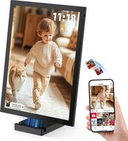 Skaitmeninis nuotraukų rėmelis 10,1 colio WiFi su 64GB atmintimi, elektroninis nuotraukų rėmelis su 1280 x 800 IPS jutikliniu ekranu, dalijimasis nuotraukomis ir vaizdo įrašais per "Frameo" programėlę