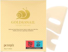 PETITFEE GOLD & SNAIL hidrogelinė veido kaukė su aukso dulkėmis ir sraigių ekstraktu  1vnt/30g