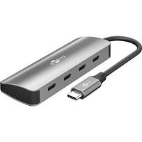 Goobay 76565 Slim 4-Port USB-Hub, USB-C™ auf USB-C™, 10Gbit/s, Grey 76565