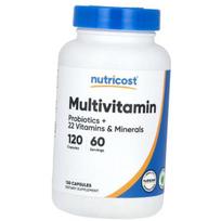 Multivitaminai su probiotikais, Multivitaminas, Probiotikai + 22 vitaminai ir mineralai, Nutricost 120 kapsulių (36647086) 120caps