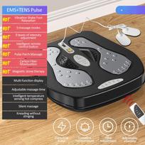 Vibracinis pėdų masažuoklis su šiluma, nuotolinio valdymo pultu, reguliuojamo greičio elektrinė mašina kraujotakai, padinė fascitas, skausmo malšinimui EU Plug juoda