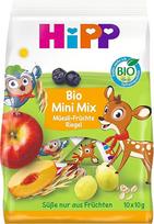 "HiPP Organic Mini Mix Müesli" vaisių batonėliai, 10 vnt. (7 pakuotės po 10 x 10 g) nuo 1 metų, saldūs tik iš vaisių, įvairių skonių, geriausios ekologiškos kokybės