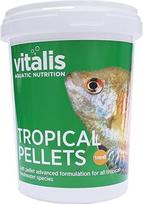 "Vitalis Tropical Pellets" žuvų maistas akvariumui ir tvenkiniui, pilnavertis granulių pašaras, dribsniai tropinėms gėlavandenėms žuvims, sveikas ir lengvai virškinamas, su vitaminais (260 g)