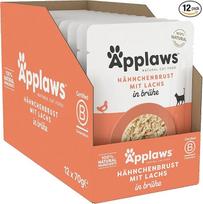 Applaws 100% natūralus drėgnas maistas katėms, vištienos krūtinėlė su lašiša sultinyje - 12 x 70 g maišelių pakuotė