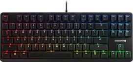 CHERRY G80-3000N RGB TKL, laidinė žaidimų klaviatūra be skaičių klaviatūros, ES išdėstymas (QWERTY), RGB apšvietimas, originalūs "MX Silent Red" jungikliai, juoda