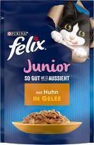 FELIX As Good As It Looks Junior Kitten Wet in Jelly su vištiena, 26 vnt. (26 x 85 g)