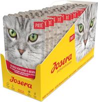 JOSERA Paté Beef & Chicken Goulash (16 x 85 g) | Suaugusiems | Aukščiausios kokybės drėgnas ėdalas suaugusioms katėms | Jautienos ir vištienos guliašas | Be grūdų | Šlapias kačių ėdalas šviežiame maišelyje | Pakuotė po 16 vnt.
