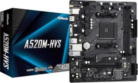 MB ASRock A520M-HVS AM4 M-ATX Mažmeninė prekyba Juoda